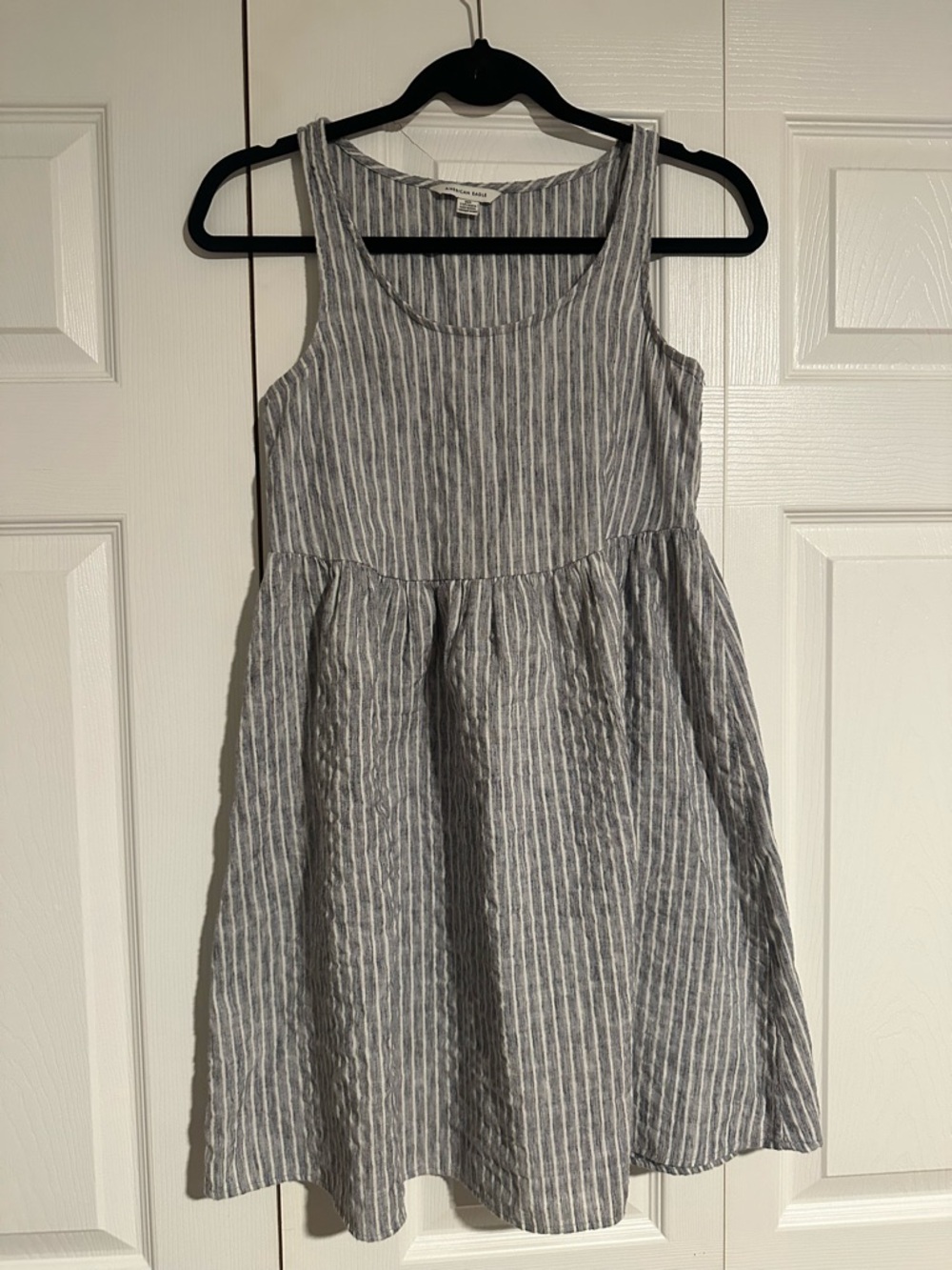 American Eagle Grey Striped Dress - Casual Summer Dress